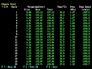 Screen Data (Data of each cycle)