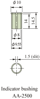 Illustration (Dimensions for AA-2500 Indicator bushing)
