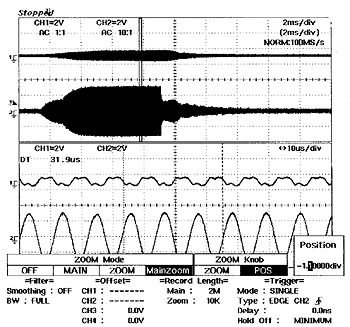 画面データ（キャピラリの振動速度波形とUＳ元信号波形２）