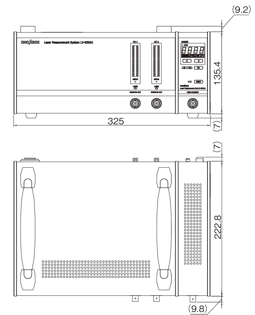 LV-9300A + LV-0121A 外形寸法図