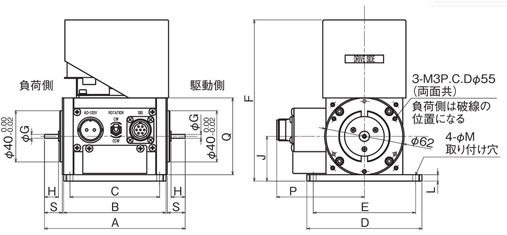 MD シリーズ 外形寸法図