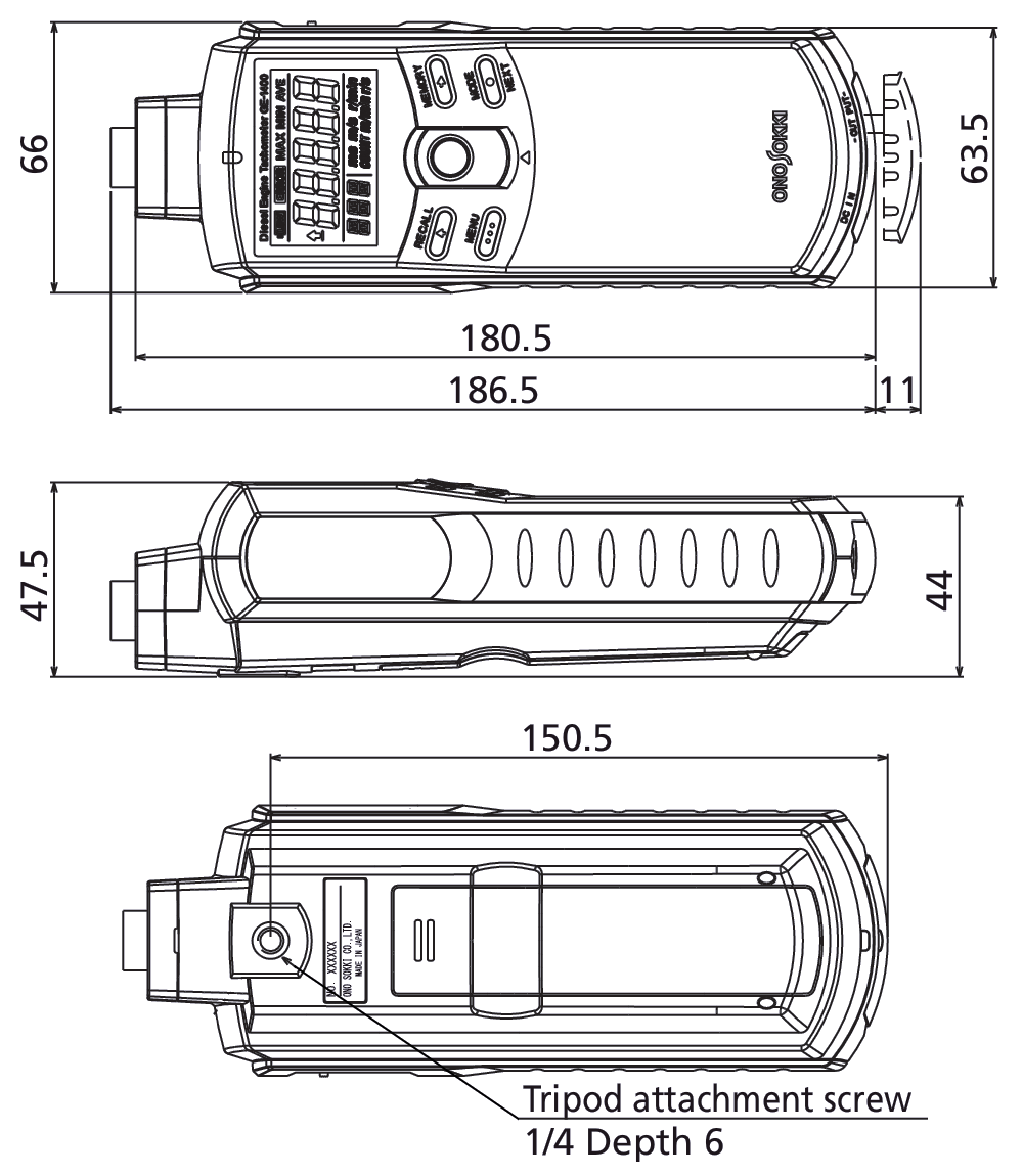GE-1400 外形寸法図