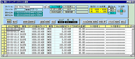 データ画面（運転プログラム設定・編集）